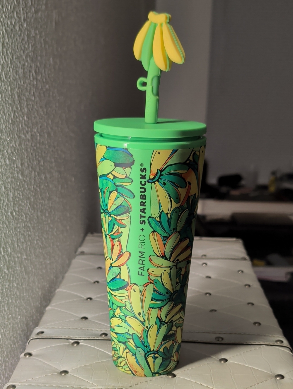 Starbucks Green & Yellow Floral Farm Rio Tumbler with Banana Straw